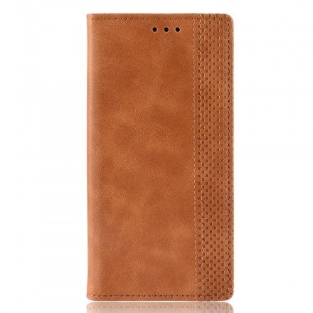 Folio-fodral För Samsung Galaxy J6 Plus Läderfodral Vintage Stiliserad Lädereffekt