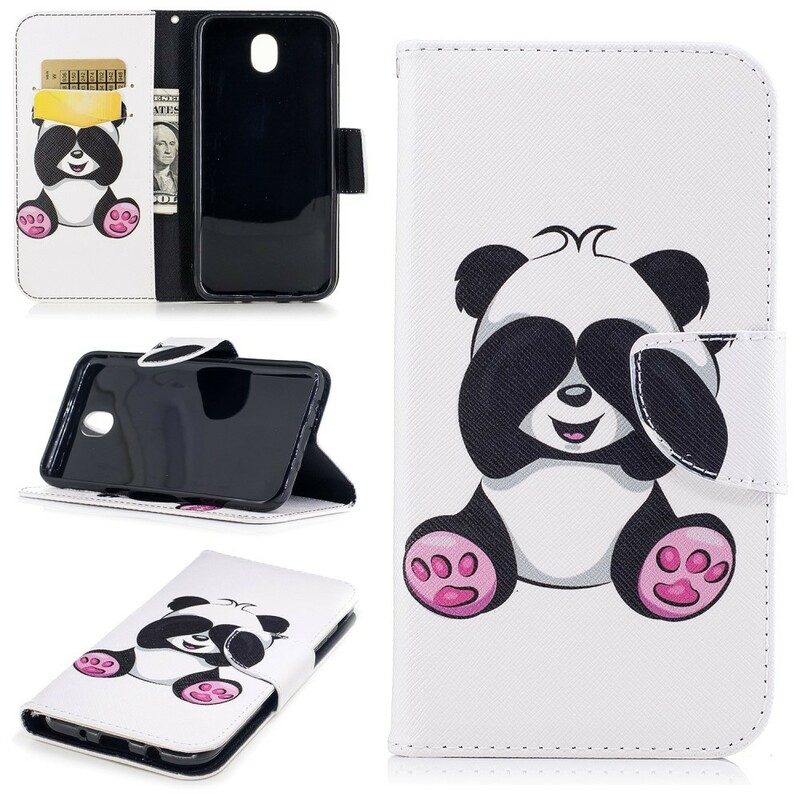 Folio-fodral För Samsung Galaxy J7 2017 Panda Kul