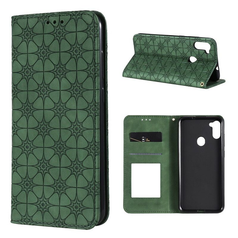 Folio-fodral För Samsung Galaxy M11 Läderfodral Barockblommor