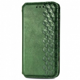 Folio-fodral För Samsung Galaxy M11 Läderfodral Diamond Texture Lädereffekt