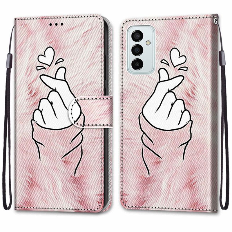 Folio-fodral För Samsung Galaxy M23 5G Fingerhjärta