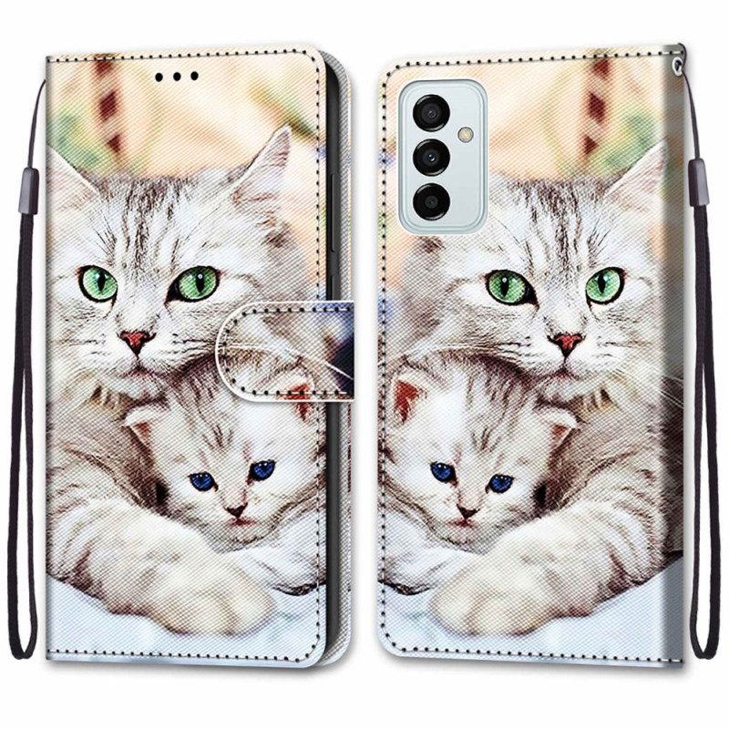 Folio-fodral För Samsung Galaxy M23 5G Kattfamilj