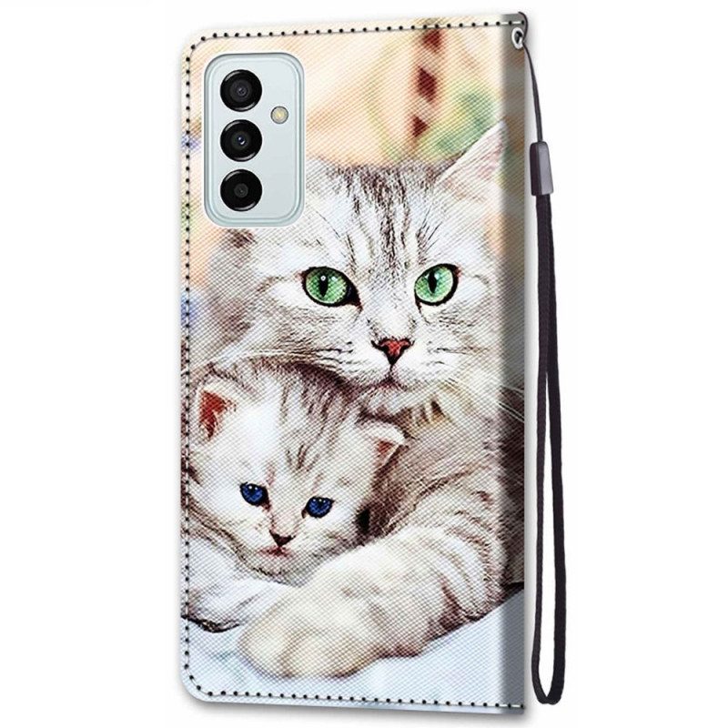 Folio-fodral För Samsung Galaxy M23 5G Kattfamilj