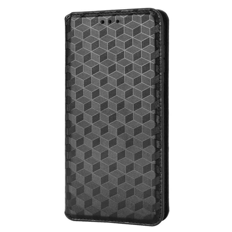 Folio-fodral För Samsung Galaxy M23 5G Läderfodral 3d Cube Lädereffekt