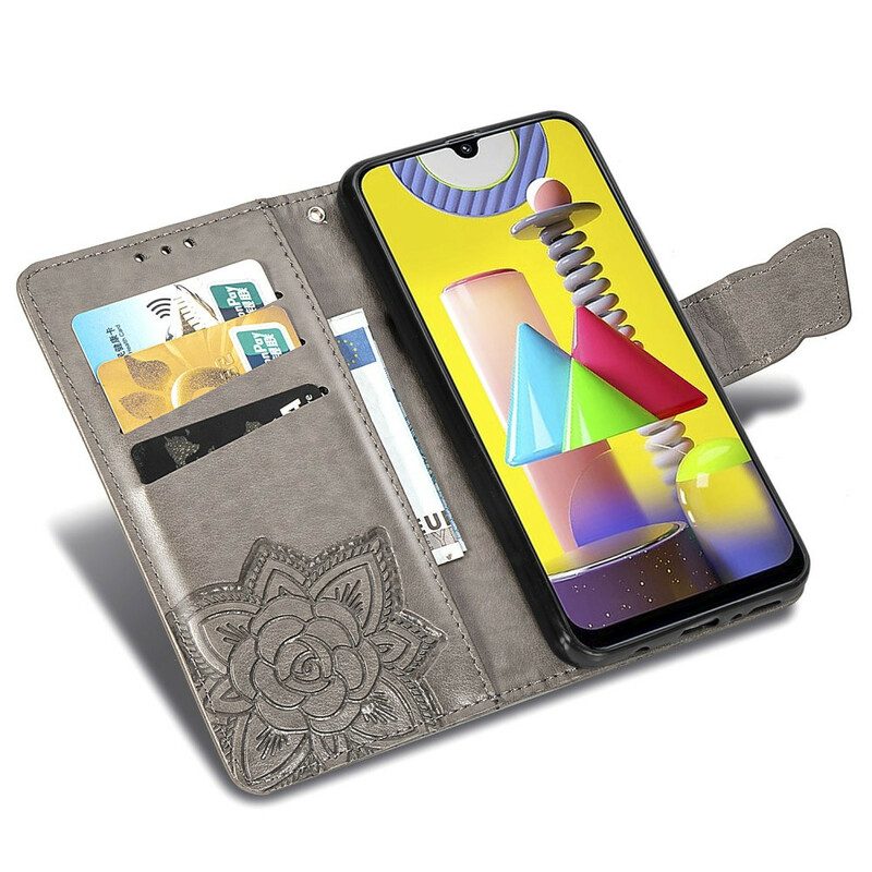 Folio-fodral För Samsung Galaxy M31 Halva Fjärilar