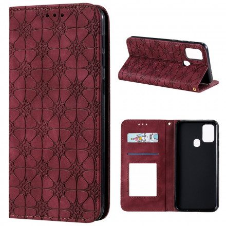 Folio-fodral För Samsung Galaxy M31 Läderfodral Barockblommor