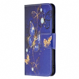 Folio-fodral För Samsung Galaxy M32 Gyllene Fjärilar