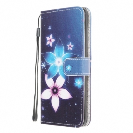 Folio-fodral För Samsung Galaxy M32 Med Kedjar Lunar Strap Blommor