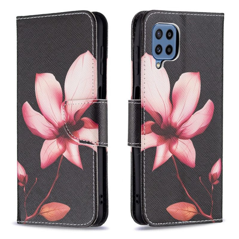 Folio-fodral För Samsung Galaxy M32 Rosa Blomma