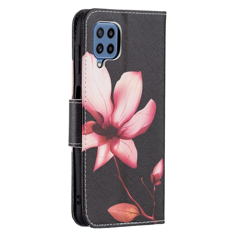 Folio-fodral För Samsung Galaxy M32 Rosa Blomma