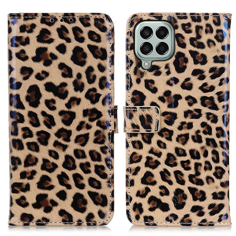 Folio-fodral För Samsung Galaxy M33 5G Lilla Leopardeffekten