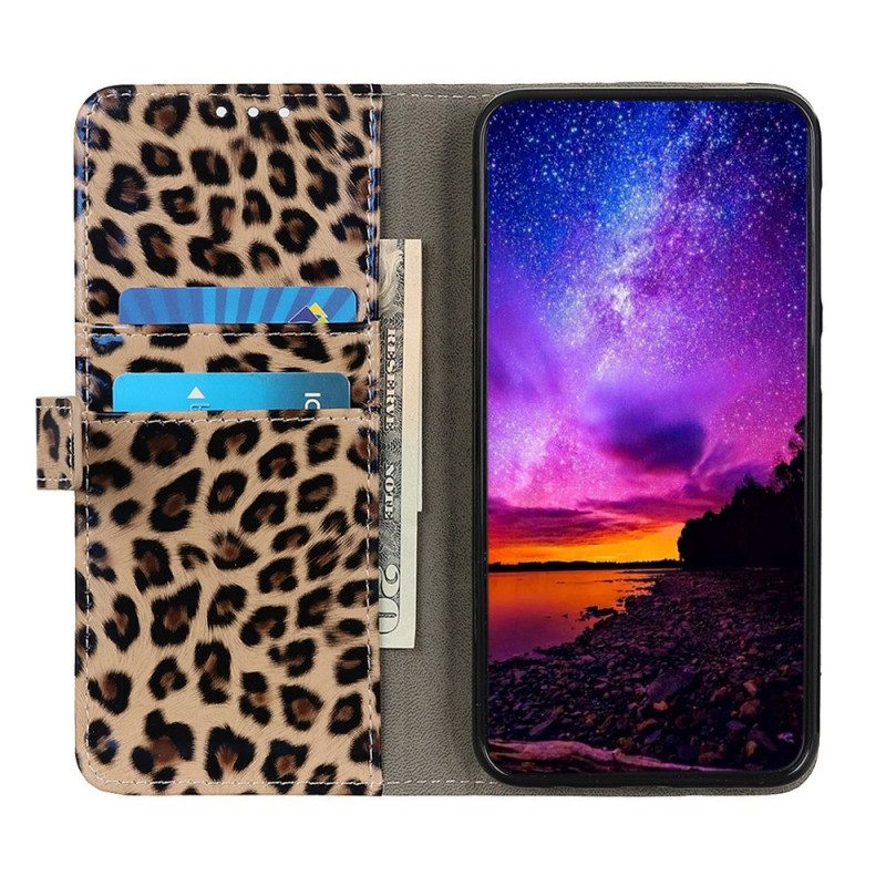 Folio-fodral För Samsung Galaxy M33 5G Lilla Leopardeffekten