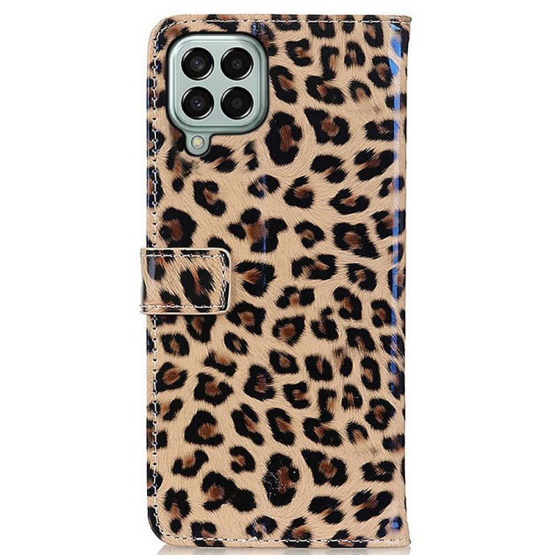 Folio-fodral För Samsung Galaxy M33 5G Lilla Leopardeffekten