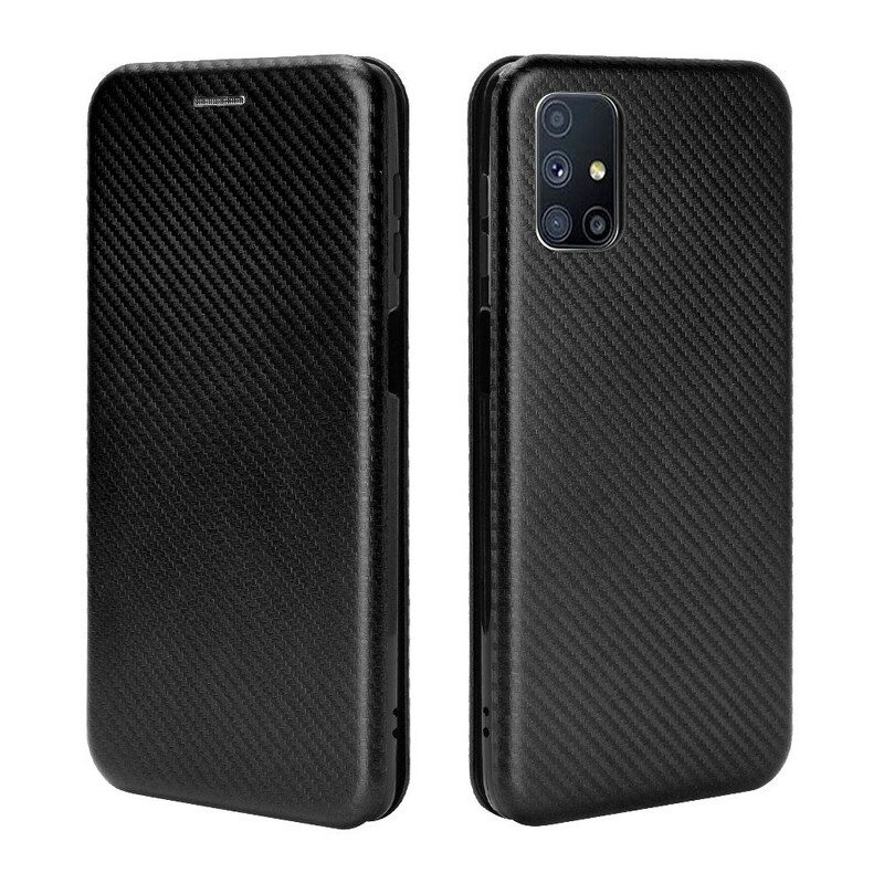 Folio-fodral För Samsung Galaxy M51 Läderfodral Kolfiber