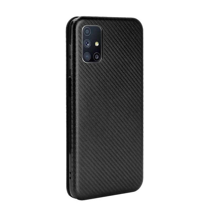 Folio-fodral För Samsung Galaxy M51 Läderfodral Kolfiber