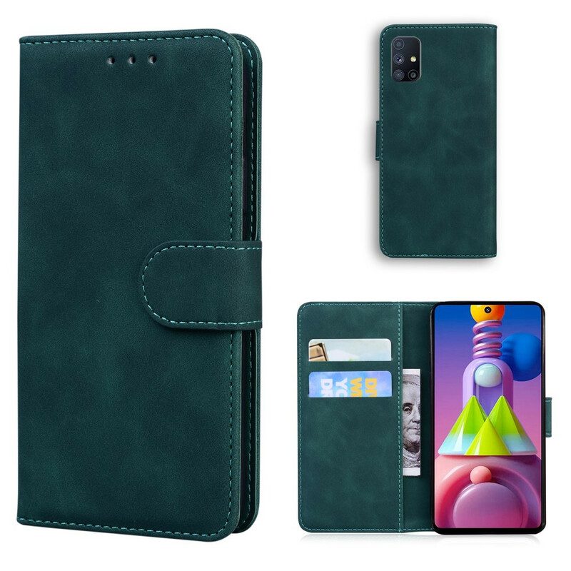 Folio-fodral För Samsung Galaxy M51 Monokrom Lädereffekt