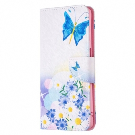 Folio-fodral För Samsung Galaxy M52 5G Fjäril Och Blommor