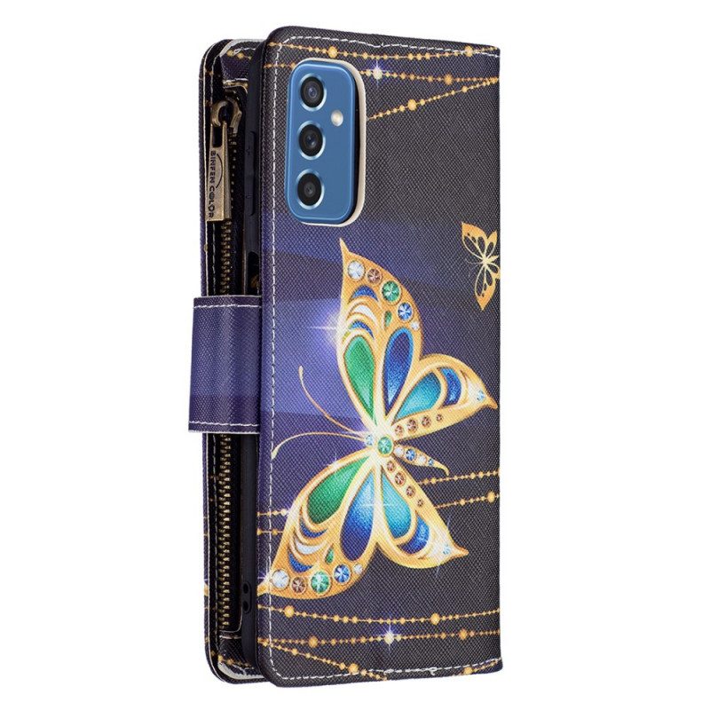 Folio-fodral För Samsung Galaxy M52 5G Glow In The Dark Butterfly