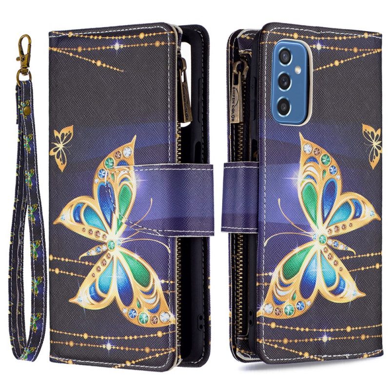 Folio-fodral För Samsung Galaxy M52 5G Glow In The Dark Butterfly