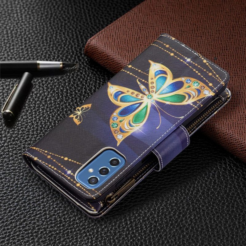 Folio-fodral För Samsung Galaxy M52 5G Glow In The Dark Butterfly