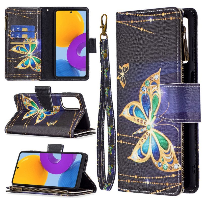 Folio-fodral För Samsung Galaxy M52 5G Glow In The Dark Butterfly