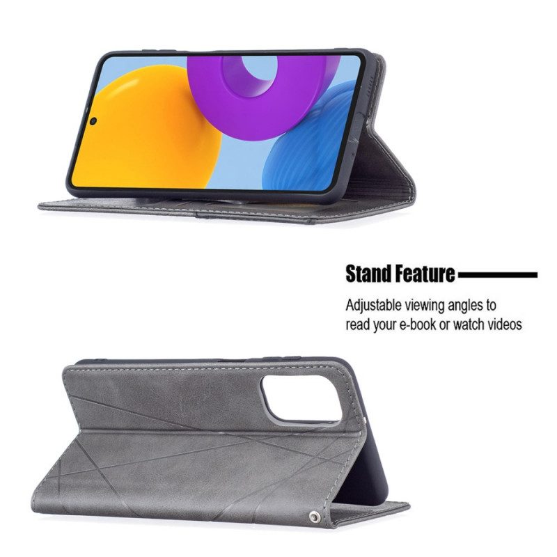 Folio-fodral För Samsung Galaxy M52 5G Läderfodral Fuktlädermönster