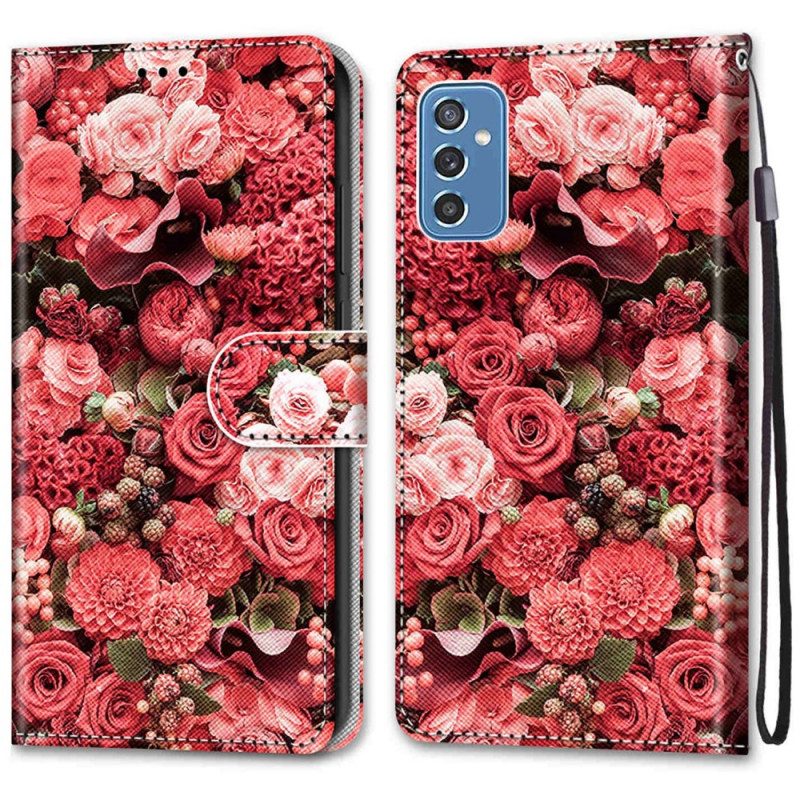 Folio-fodral För Samsung Galaxy M52 5G Miljoner Rosor