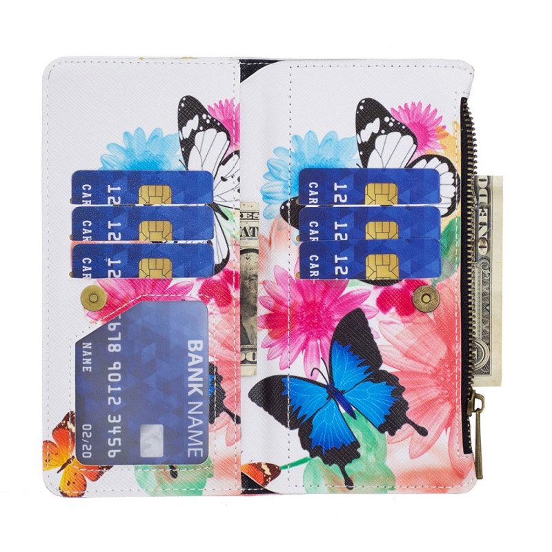 Folio-fodral För Samsung Galaxy M52 5G Regnbågsfjärilar