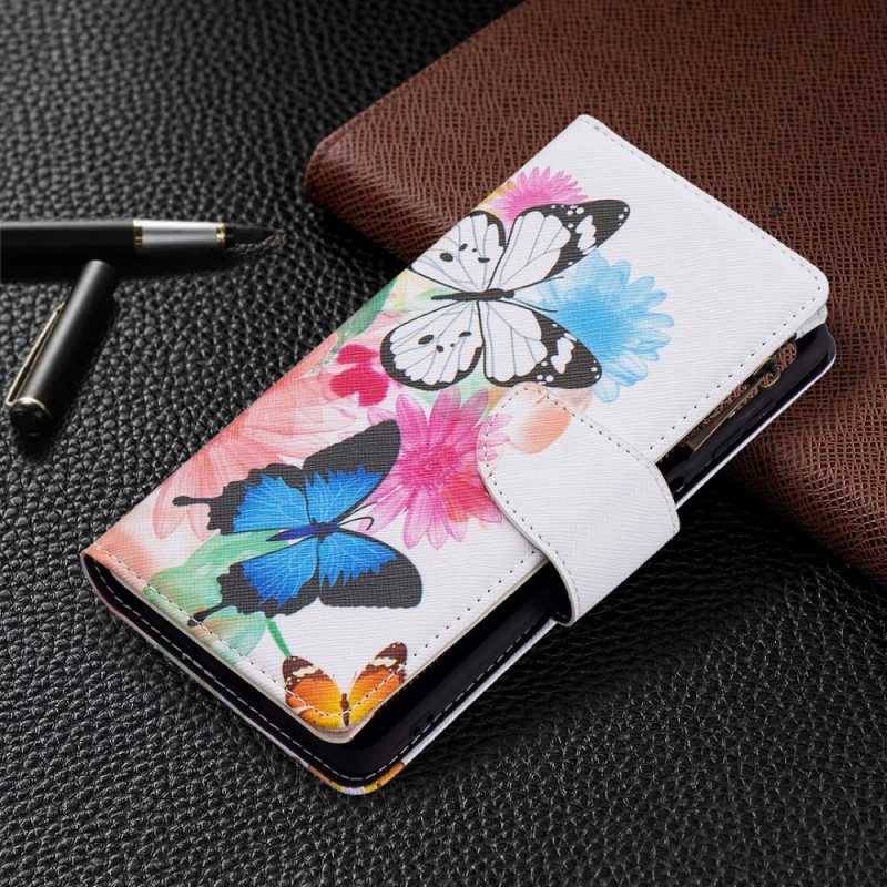 Folio-fodral För Samsung Galaxy M52 5G Regnbågsfjärilar
