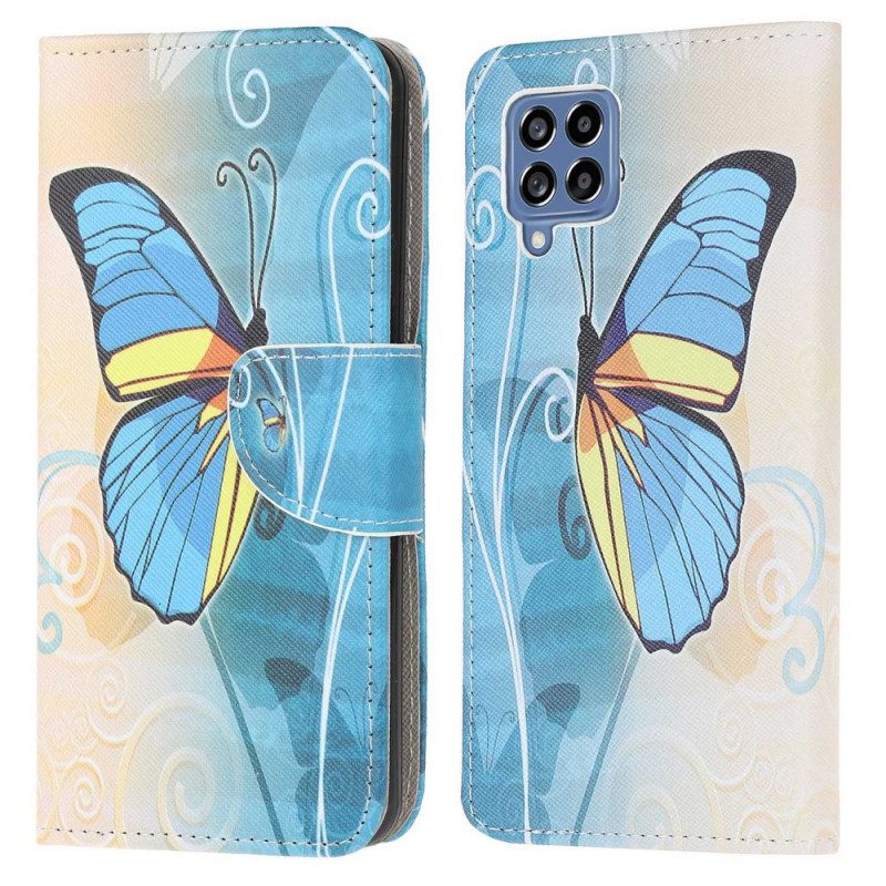 Folio-fodral För Samsung Galaxy M53 5G Färgglada Fjärilar