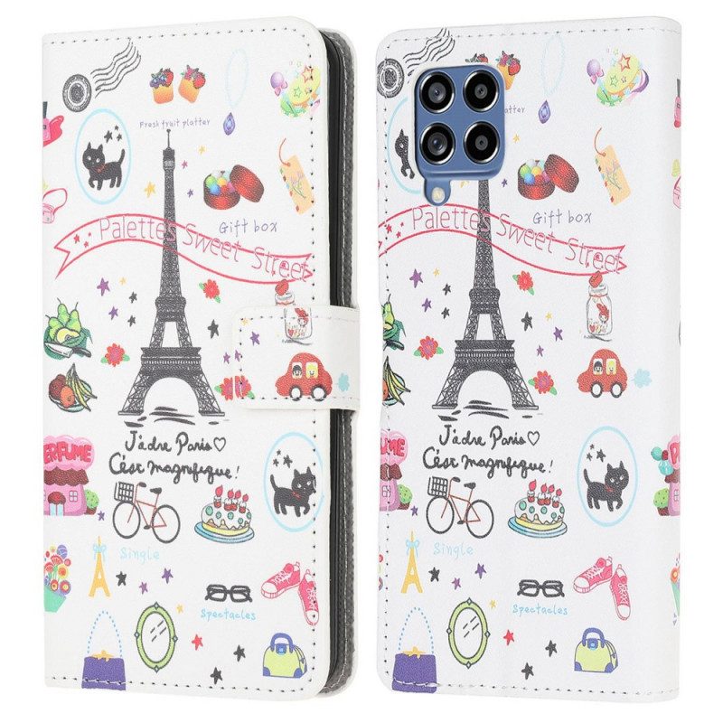 Folio-fodral För Samsung Galaxy M53 5G Jag Älskar Paris