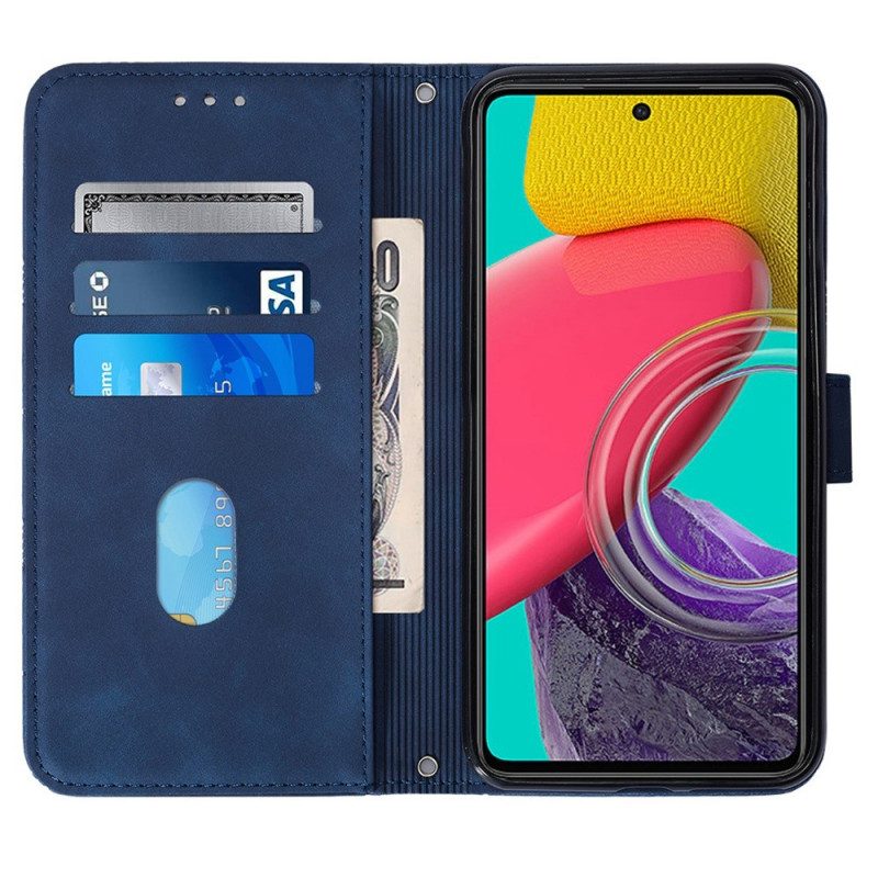 Folio-fodral För Samsung Galaxy M53 5G Med Kedjar Remtrianglar