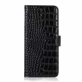 Folio-fodral För Samsung Galaxy M53 5G Rfid Crocodile Style