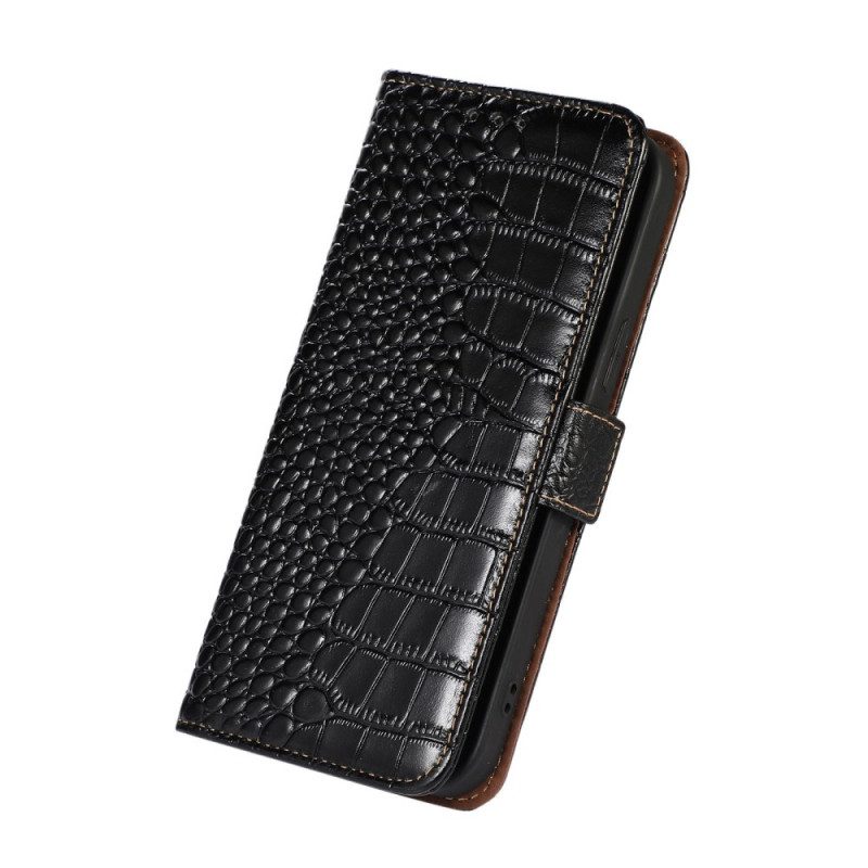 Folio-fodral För Samsung Galaxy M53 5G Rfid Crocodile Style