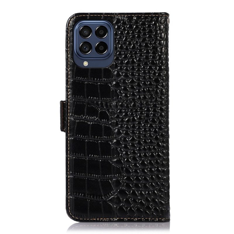 Folio-fodral För Samsung Galaxy M53 5G Rfid Crocodile Style