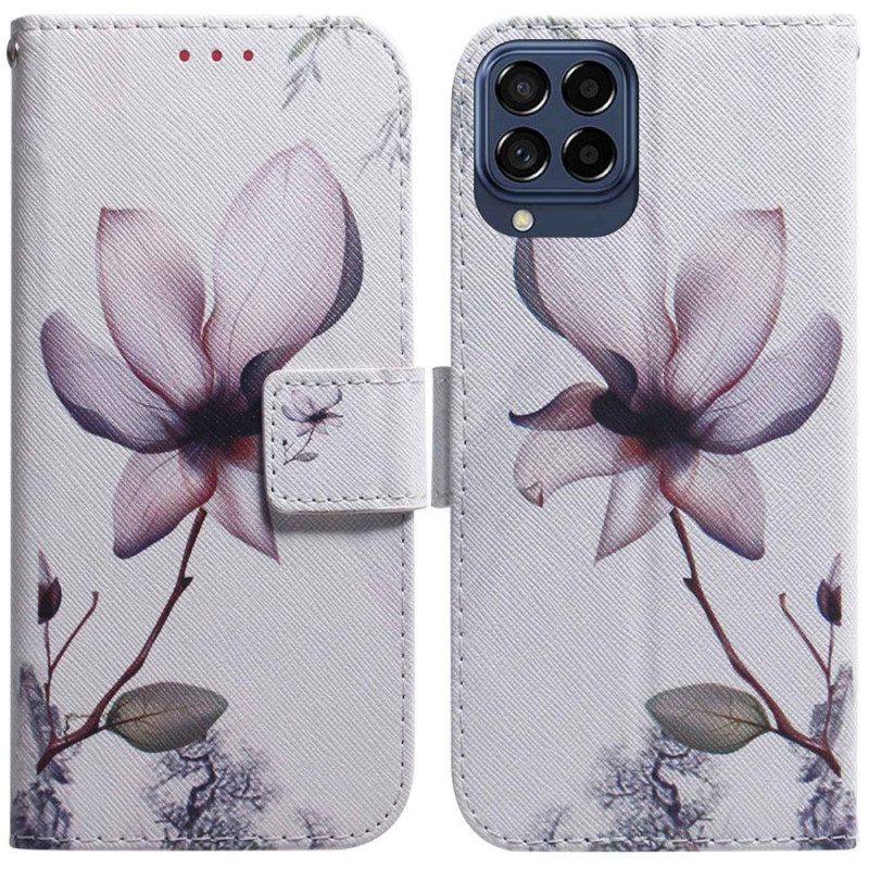 Folio-fodral För Samsung Galaxy M53 5G Rosa Blomma