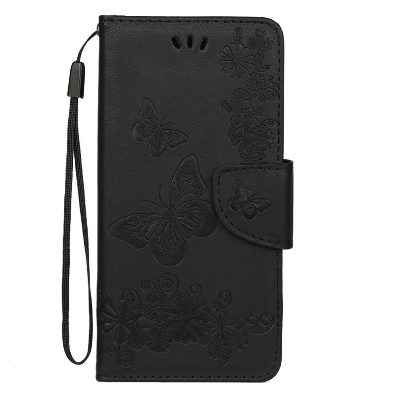 Folio-fodral För Samsung Galaxy Note 10 Med Kedjar Fantastiska Remfjärilar