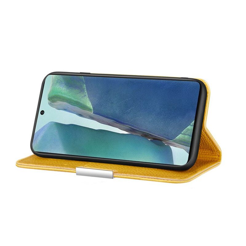 Folio-fodral För Samsung Galaxy Note 20 Läderfodral Ultra Chic Litchi Konstläder