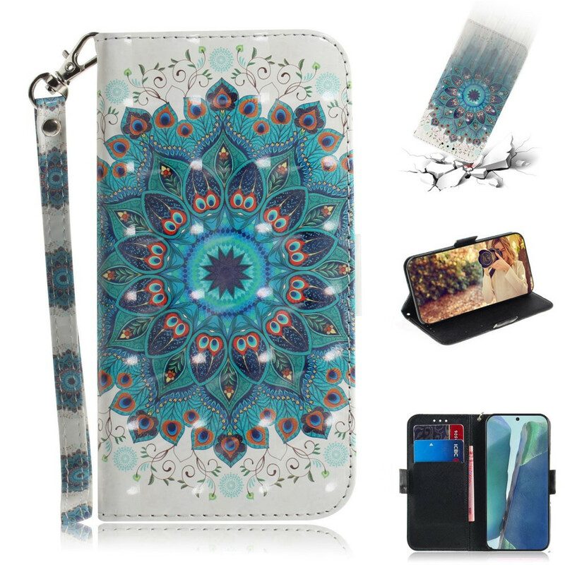 Folio-fodral För Samsung Galaxy Note 20 Med Kedjar Masterful Strappy Mandala