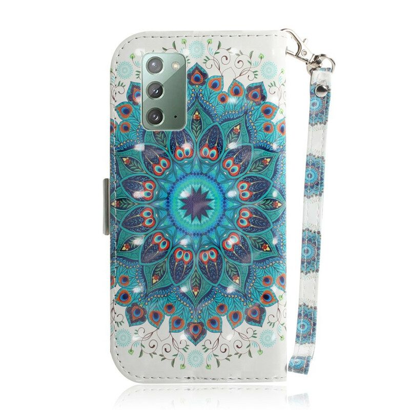 Folio-fodral För Samsung Galaxy Note 20 Med Kedjar Masterful Strappy Mandala