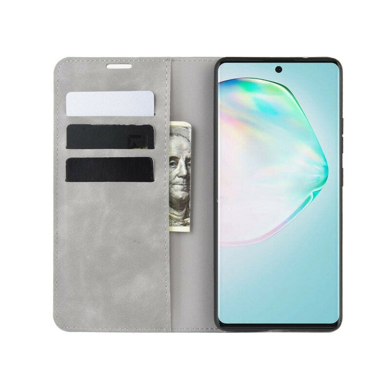 Folio-fodral För Samsung Galaxy S10 Lite Läderfodral Mjukt Lädereffekt