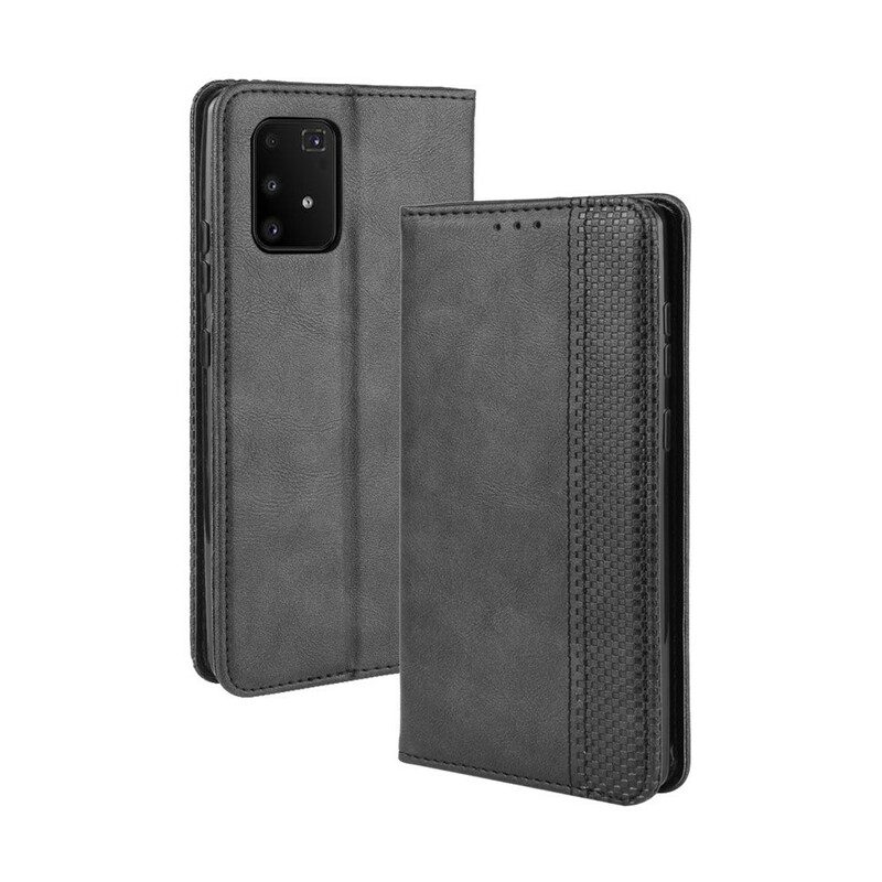 Folio-fodral För Samsung Galaxy S10 Lite Läderfodral Vintage Stiliserad Lädereffekt