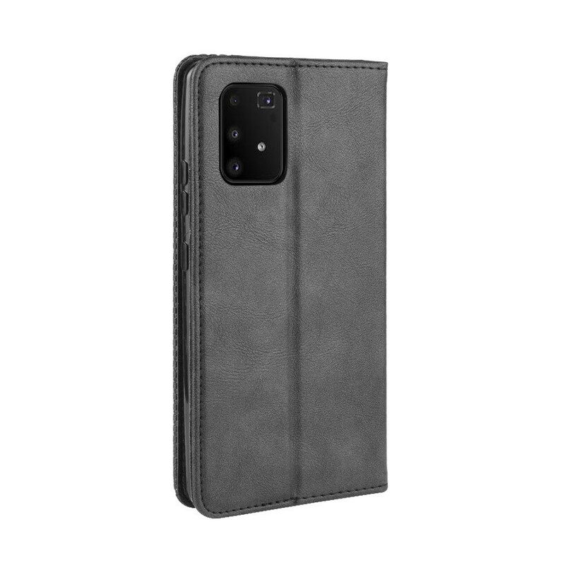 Folio-fodral För Samsung Galaxy S10 Lite Läderfodral Vintage Stiliserad Lädereffekt