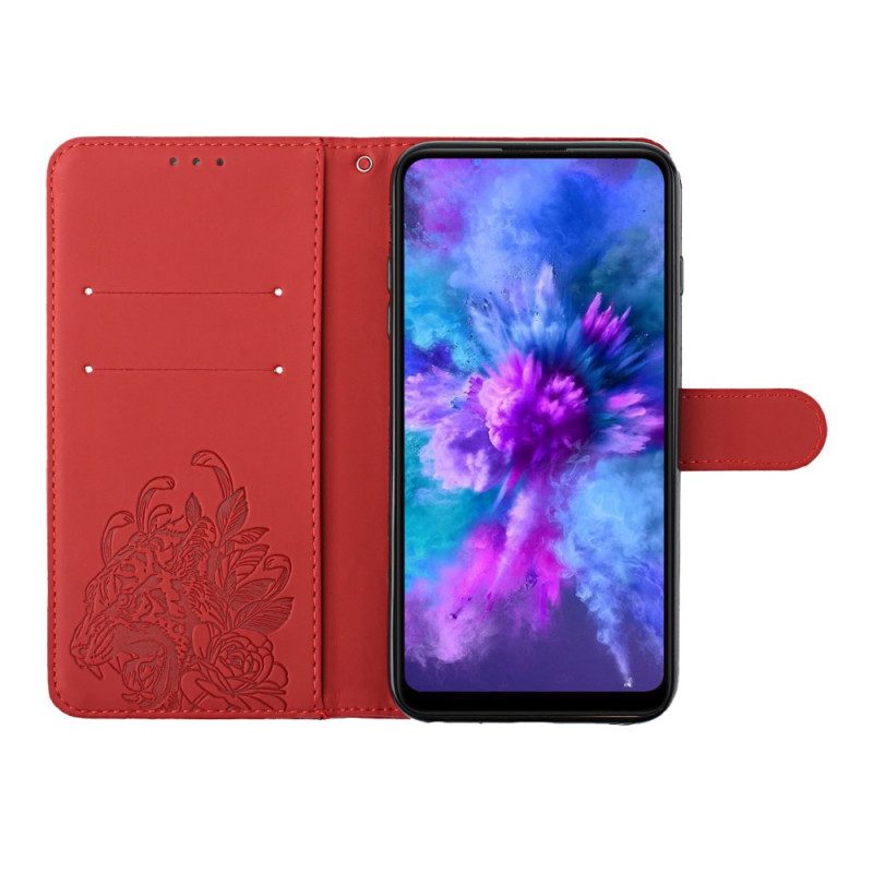 Folio-fodral För Samsung Galaxy S10 Med Kedjar Barock Strappy Tiger