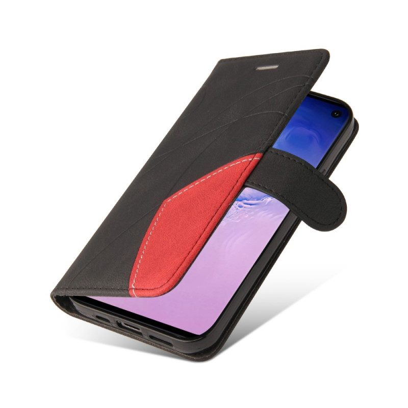 Folio-fodral För Samsung Galaxy S10 Signatur Tvåfärgat Konstläder