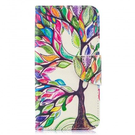 Folio-fodral För Samsung Galaxy S10e Färgat Träd