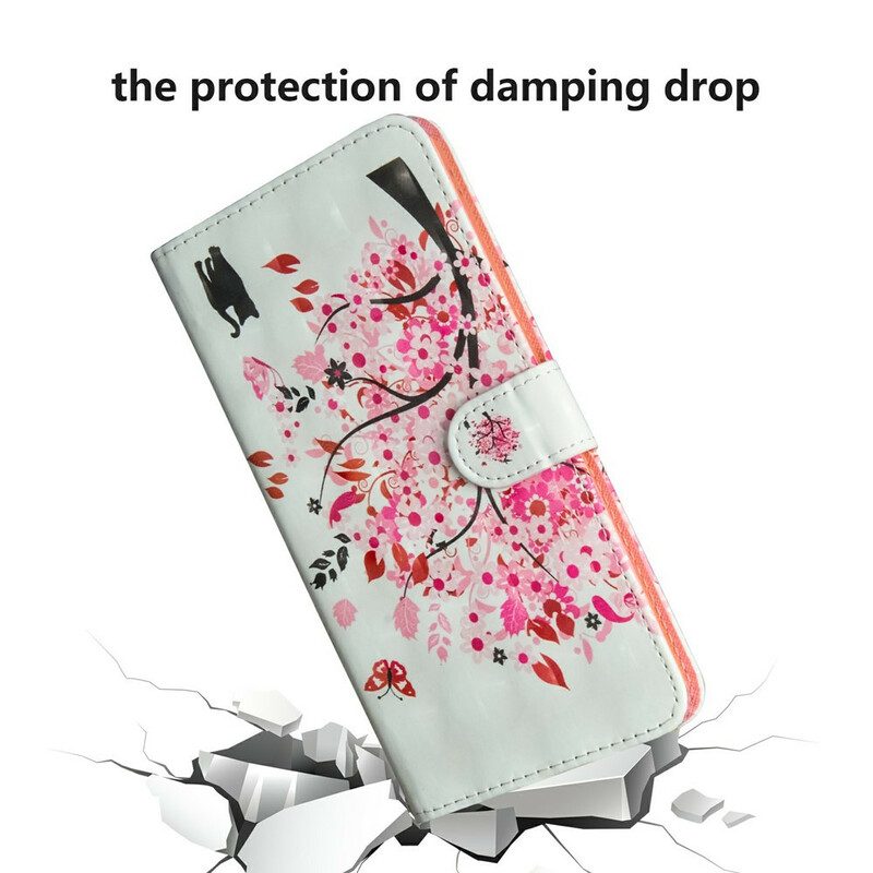 Folio-fodral För Samsung Galaxy S20 FE Rosa Träd