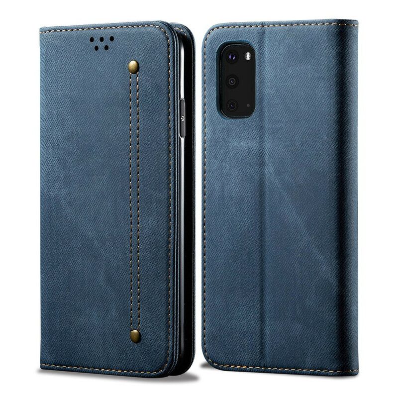 Folio-fodral För Samsung Galaxy S20 Läderfodral Denimtyg