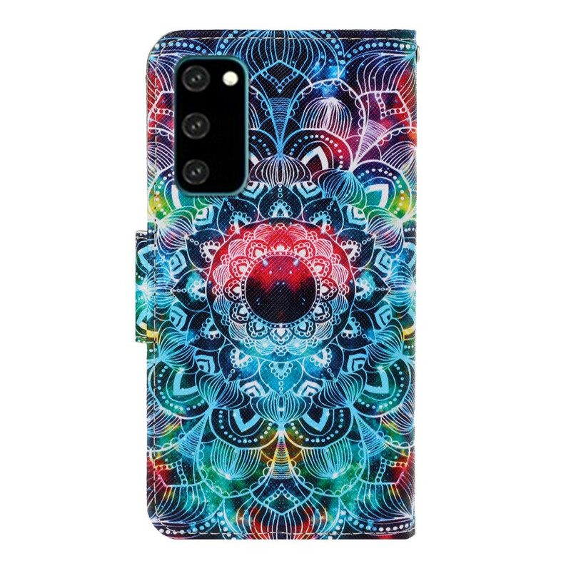 Folio-fodral För Samsung Galaxy S20 Med Kedjar Flashy Strappy Mandala