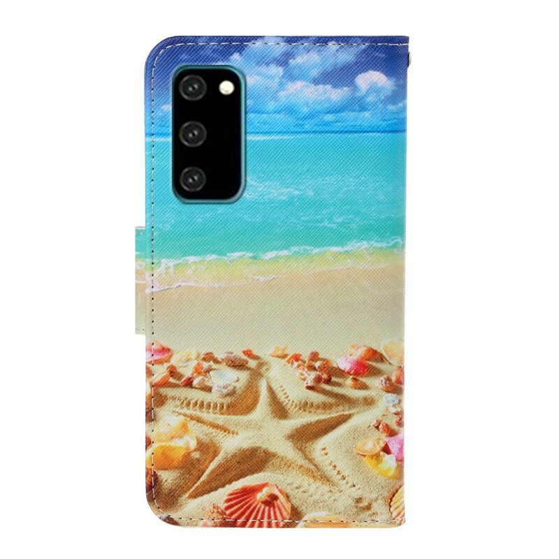 Folio-fodral För Samsung Galaxy S20 Med Kedjar Thong Beach